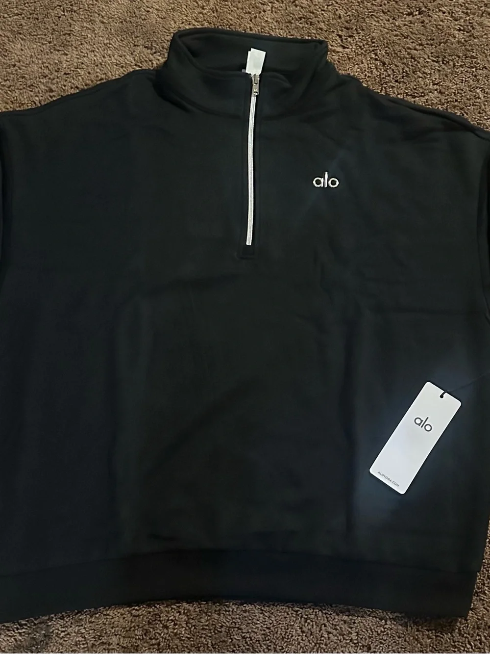 ALO Yoga Black Men's Quarter-Zip Sweater